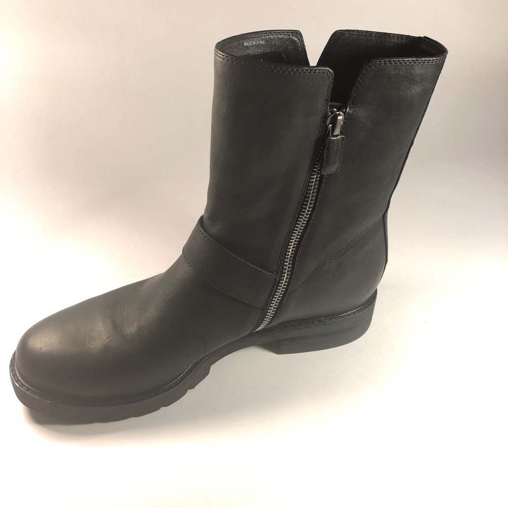 Eileen Fisher Moto Style Black Booties